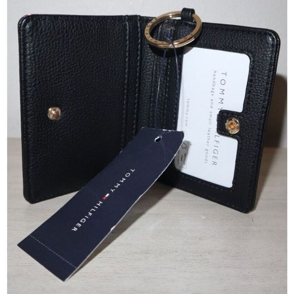 Tommy Hilfiger 69J5890 Black Signature Logo ID/Credit Card Holder w/Keyring $68+ - Picture 3 of 4
